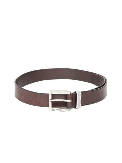 

Woodland Men Coffee Brown Solid Leather Belt