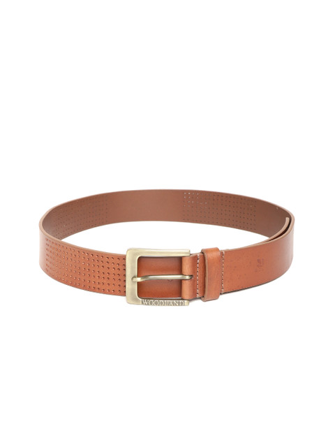 

Woodland Men Tan Brown Textured Leather Belt