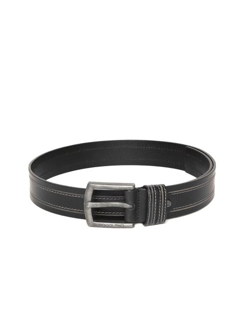 

Woodland Men Black Leather Solid Belt