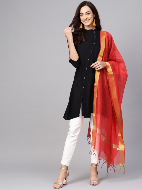 

Meeranshi Red Solid Dupatta