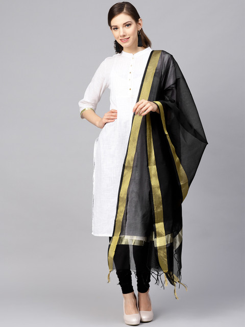 

Meeranshi Black Solid Dupatta