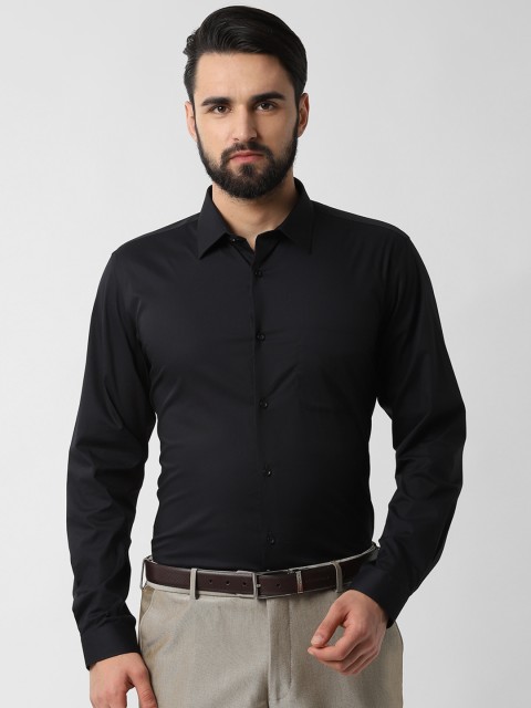 

Peter England Men Black Slim Fit Solid Casual Shirt
