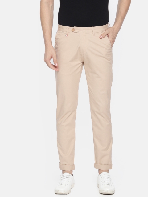 

Peter England Casuals Men Beige Slim Fit Solid Fearless Chinos