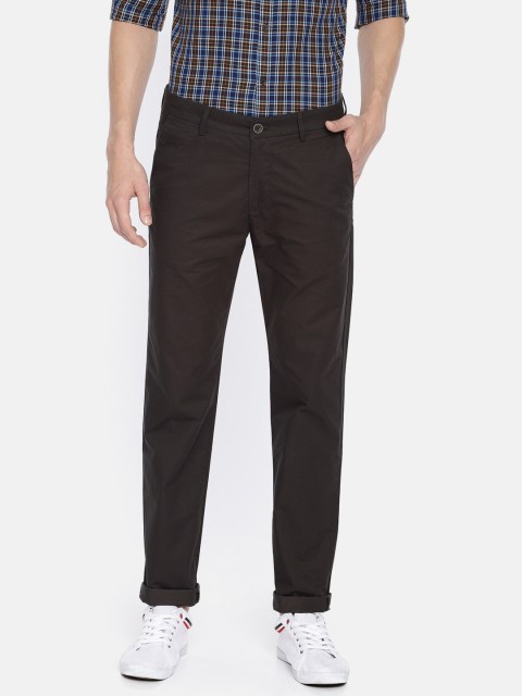 

Peter England Casuals Men Brown Super Slim Fit Solid Chinos