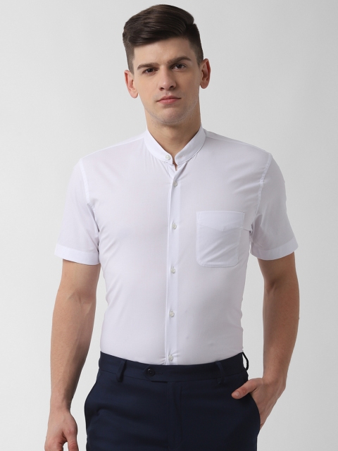 

Peter England Men White Slim Fit Solid Casual Shirt