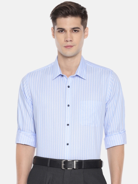

Peter England Men Blue & White Slim Fit Striped Formal Shirt
