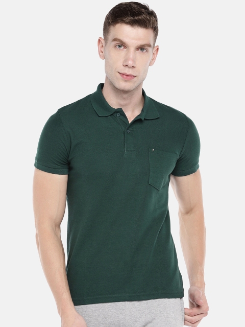 

Sweet Dreams Men Green Solid Polo Collar T-shirt