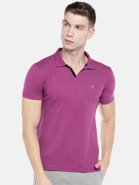 

Sweet Dreams Men Purple Solid Polo Collar T-shirt