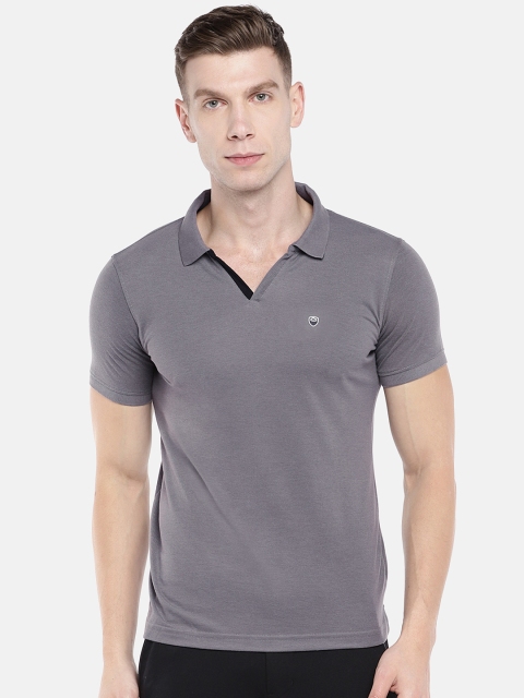 

Sweet Dreams Men Grey Solid Polo Collar T-shirt