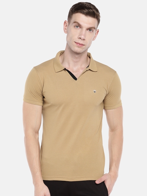 

Sweet Dreams Men Khaki Solid Polo Collar T-shirt