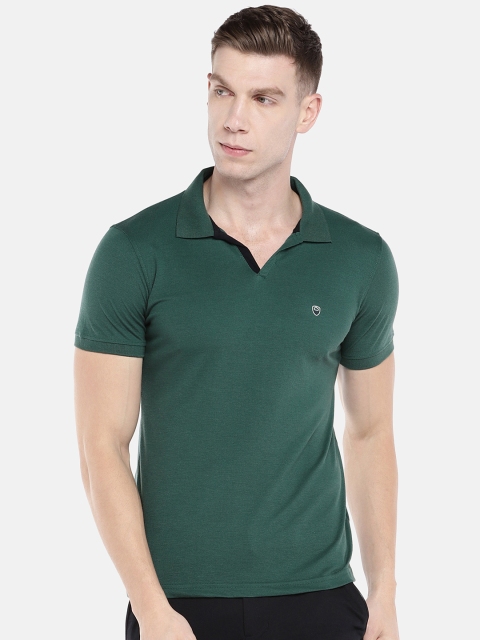 

Sweet Dreams Men Green Solid Polo Collar T-shirt