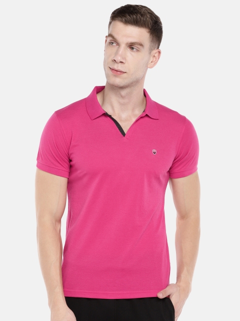 

Sweet Dreams Men Pink Solid Polo Collar T-shirt