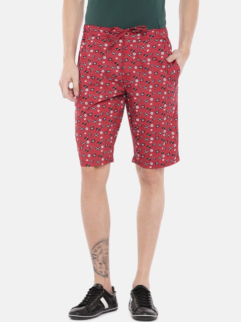 

Sweet Dreams Men Red Printed Regular Fit Regular Shorts