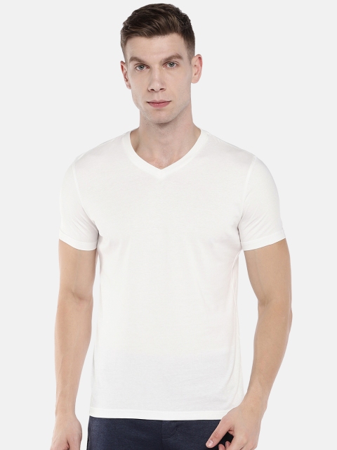 

Sweet Dreams Men White Solid V-Neck T-shirt