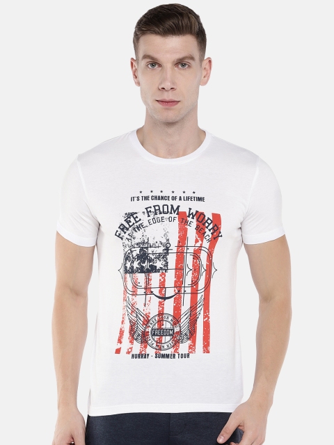 

Sweet Dreams Men White Printed Round Neck T-shirt