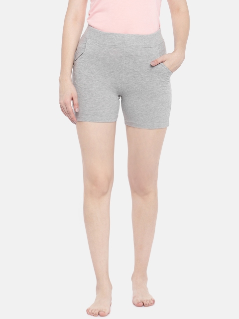 

Sweet Dreams Women Grey Melange Cotton Solid Lounge Pants
