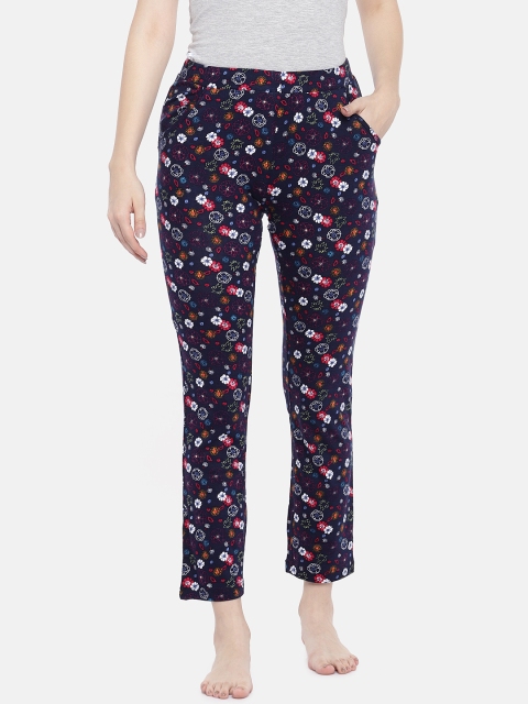 

Sweet Dreams Women Navy Blue Floral Printed Lounge Pants