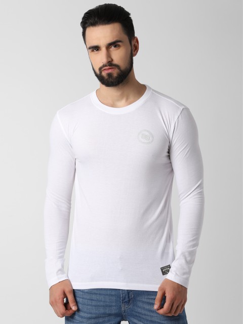 

Peter England Casuals Men White Solid Polo Collar T-shirt