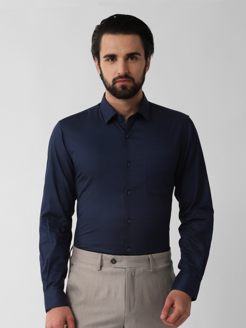 

Peter England Men Navy Blue Slim Fit Printed Casual Shirt