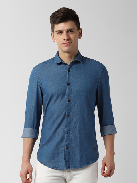 

Peter England Casuals Men Navy Blue Slim Fit Solid Casual Shirt