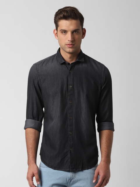 

Peter England Casuals Men Grey Slim Fit Self Design Casual Shirt