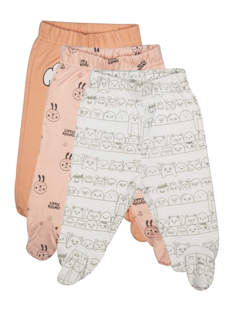 

MeeMee Infant Girls Pack of 3 Printed Leggings, Beige