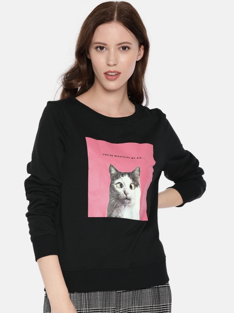 

ONLY Women Black Printed Sweatshirt