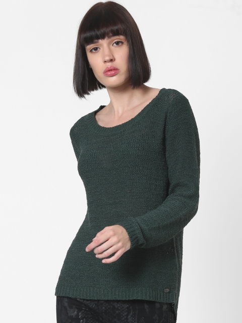 

ONLY Women Green Solid Sweater