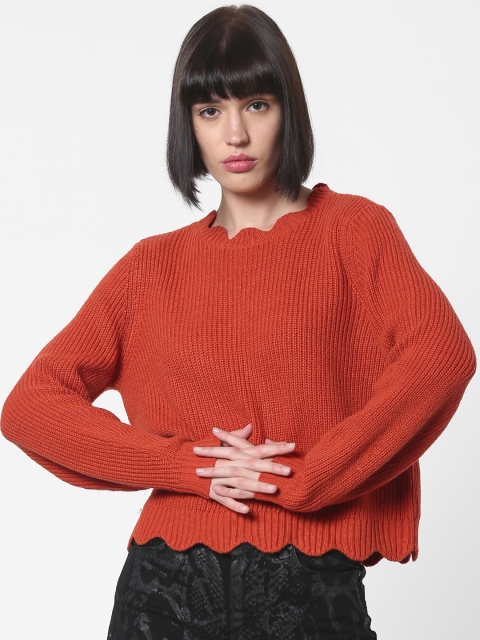 

ONLY Women Orange Solid Sweater