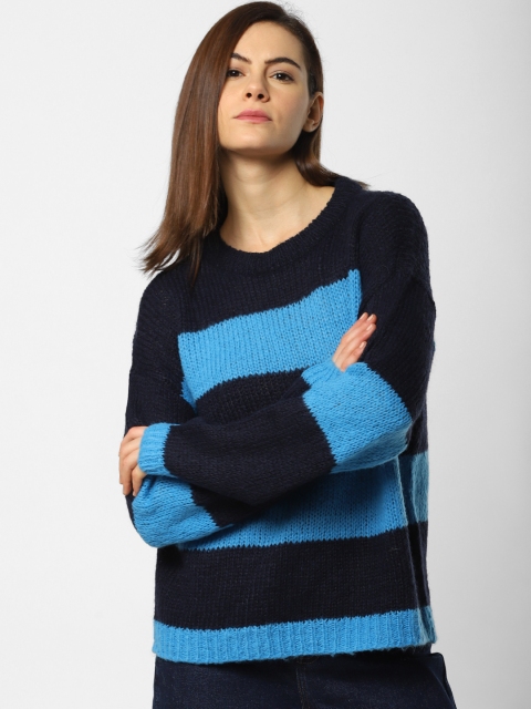 

ONLY Women Blue Striped Sweater