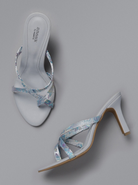 

Anouk Women Blue & Grey Embroidered Slim Heels