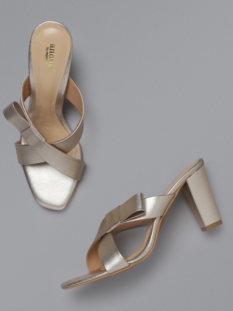 

Anouk Women Gold-Toned Solid Block Heels