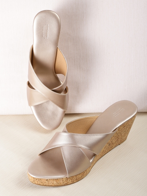 

Anouk Women Muted Gold-Toned Solid Wedges