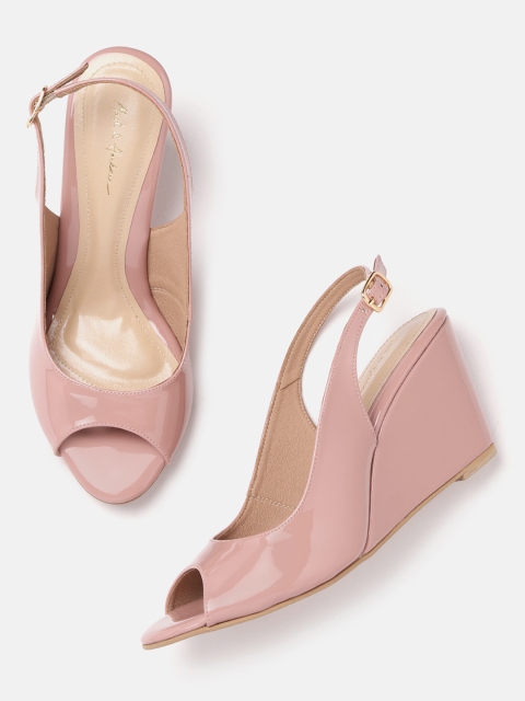 

Mast & Harbour Women Pink Solid Peep Toes, Peach