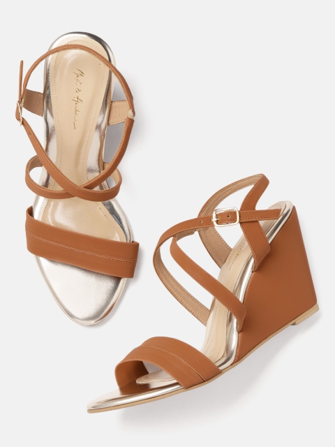 

Mast & Harbour Women Tan Brown Solid Wedges