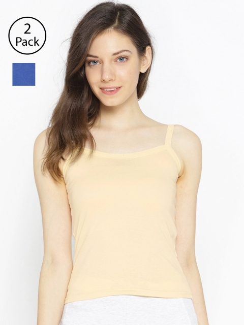 

Lady Lyka Pack of 2 Spaghetti Top Camisoles CAMI-15, Beige
