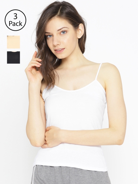 

Lady Lyka Pack of 3 Adjustable Straps Camisoles CAMI-08, White