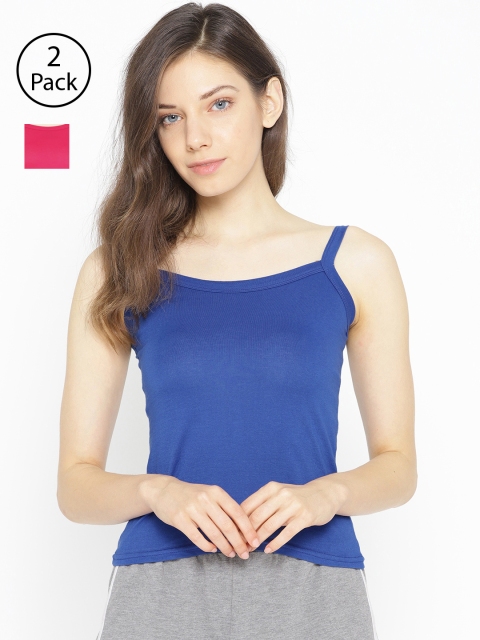 

Lady Lyka Pack of 2 Spaghetti Top Camisoles CAMI-15, Blue