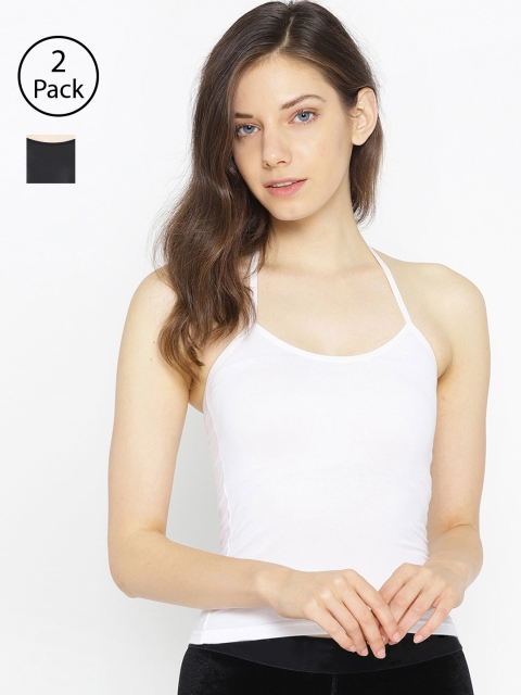 

Lady Lyka Pack of 2 Halter Neck Camisoles CAMI-07, White