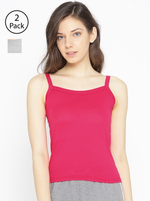

Lady Lyka Pack of 2 Spaghetti Top Camisoles CAMI-15, Fuchsia