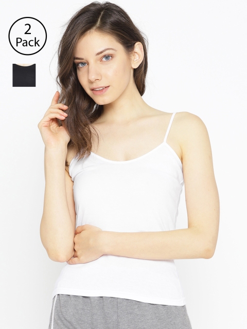 

Lady Lyka Pack of 2 Adjustable Straps Camisoles CAMI-08, White