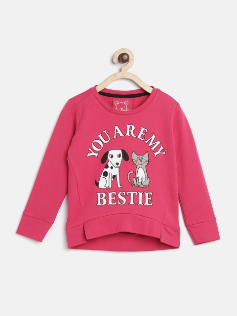 

Lazy Shark Girls Pink Printed Sweatshirt