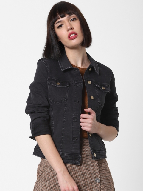 

ONLY Women Black Solid Lightweight Denim Jacket