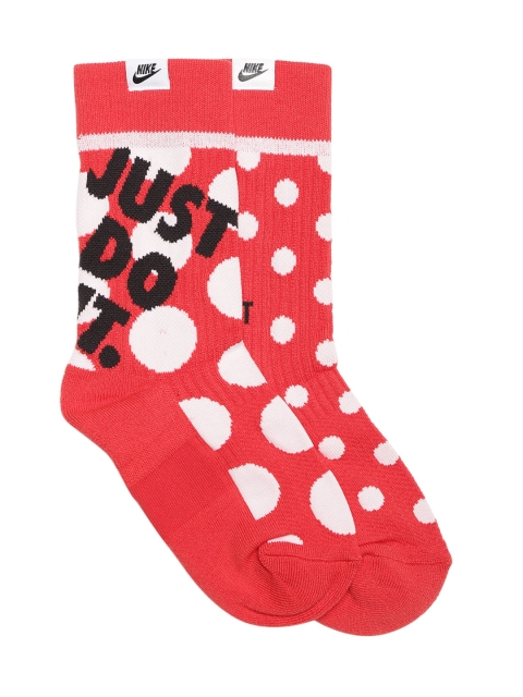 

Nike Unisex Pack of 2 Red & White Patterned Above Ankle Length Socks