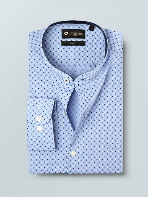 

INVICTUS Men Blue Slim Fit Printed Formal Shirt