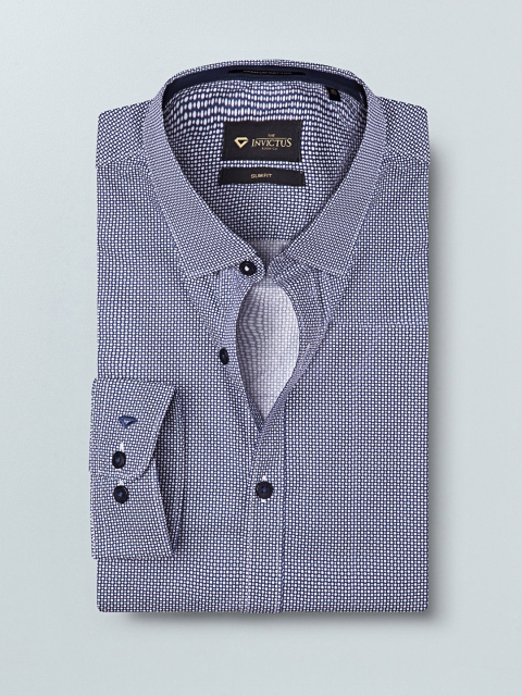 

INVICTUS Men Blue & White Slim Fit Printed Formal Shirt