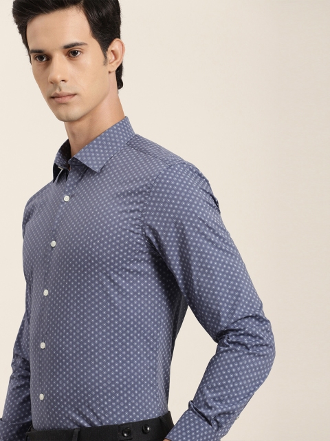 

INVICTUS Men Blue Slim Fit Printed Formal Shirt