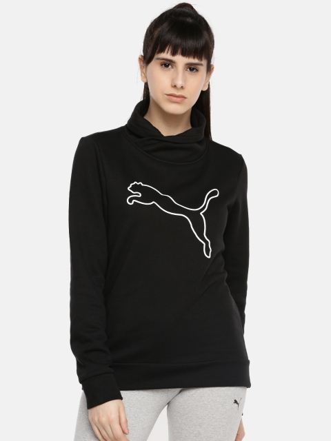 

Puma Women Black Printed High Neck Sweatshirt