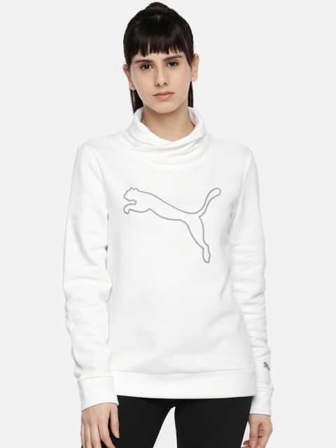 

Puma Women White Printed High Neck Sweatshirt