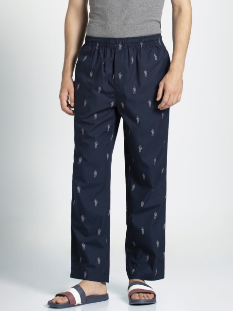 

Jockey Men Navy Blue Comfort Fit Printed Lounge Pants